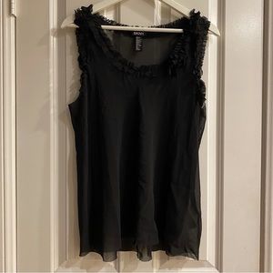DKNY Women’s Silk Ruffle Sleeveless Top